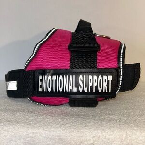 Pink Emotional Support Dog Vest Harness w/ Reflective Straps - Size Large